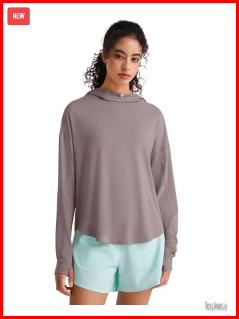 UPF 50+ Long Sleeve Sun Hoodie Workout Shirt with Thumbholes Hiking